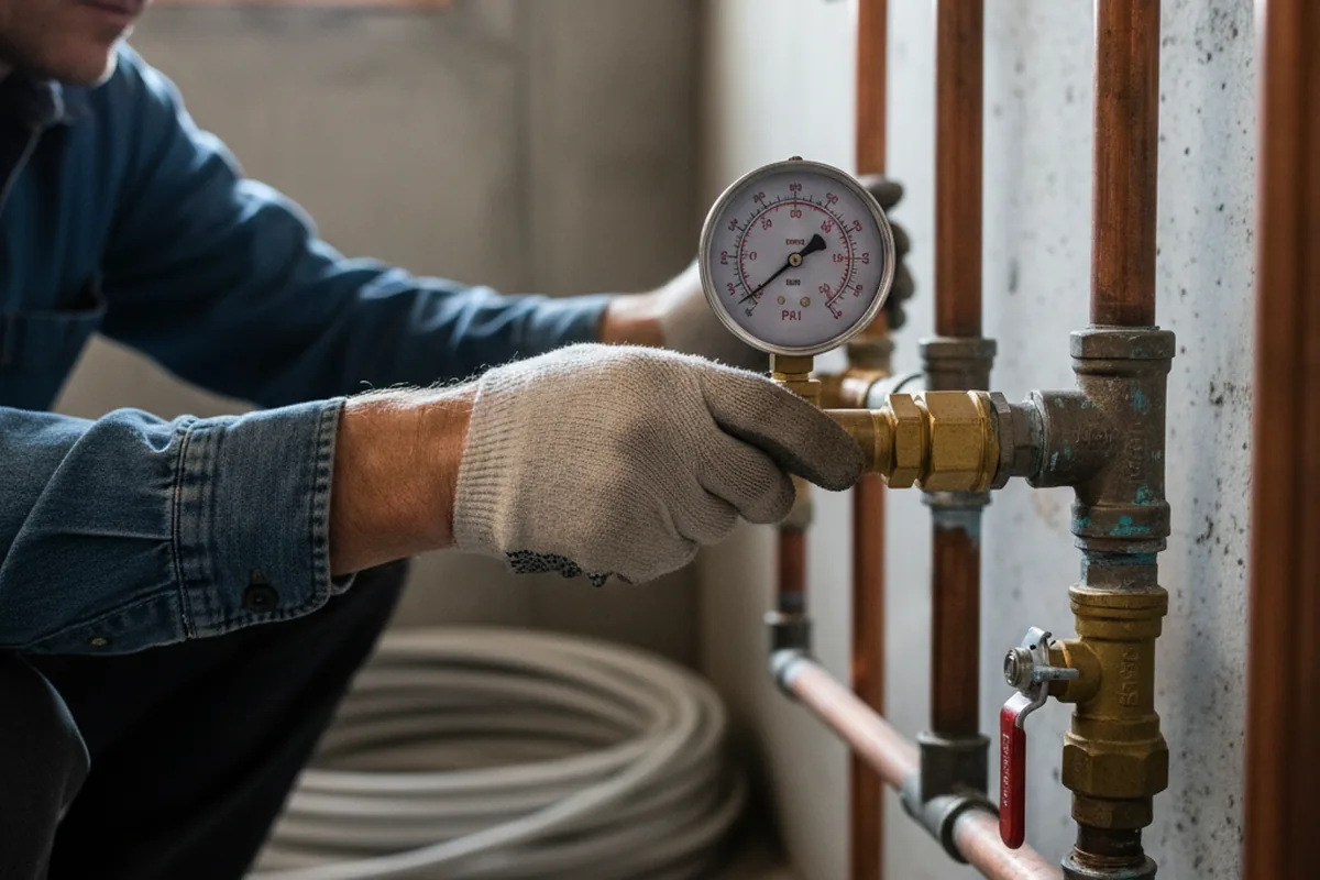 Pressure testing a repaired line during Water Line Repair in Roslyn